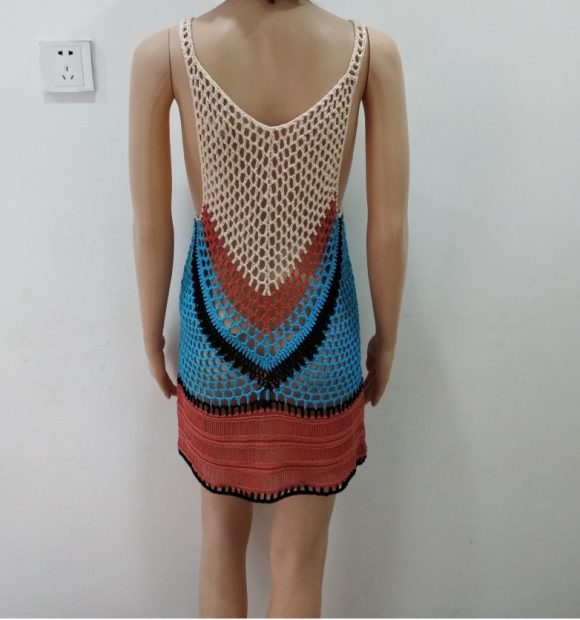 Knitted Cutout Bikini Top Beach Tank Top Sun Protection Shirt - Image 3