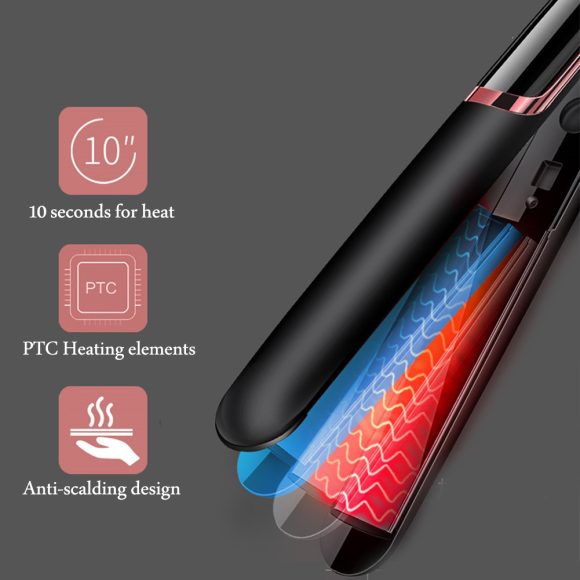 LED display straight hair curling double with curling iron - Image 4