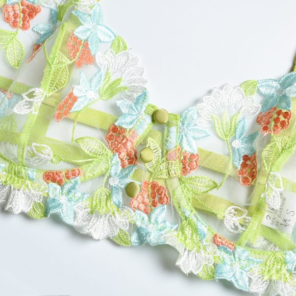 Three-piece Set Of Craft Floral Mesh Underwear Gathered - Image 6