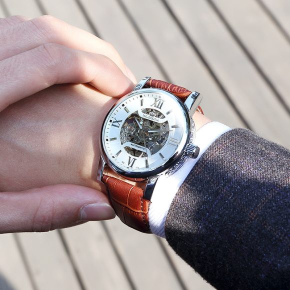 Automatic Mechanical Woven Mesh Belt Men's Watch - Image 4
