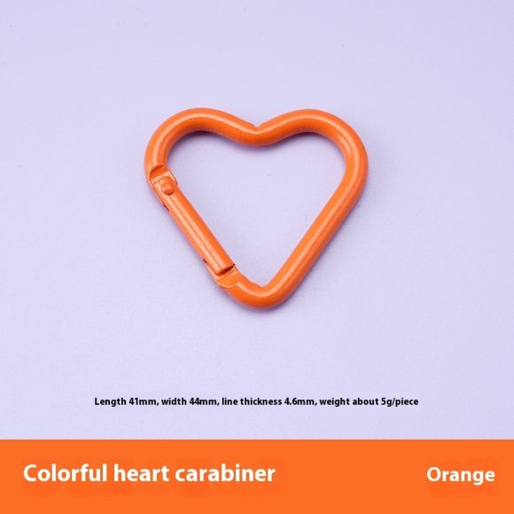 Love Heart Climbing Button Carabiner Heart-shaped Aluminum Alloy DIY Water Bottle Buckle Keychain Accessories - Image 2