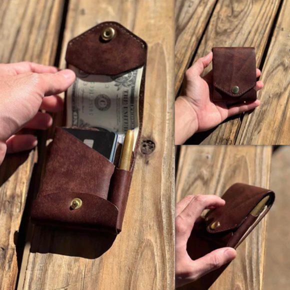 Retro Wallet Men's Design Creative Pen Card Holder - Image 5