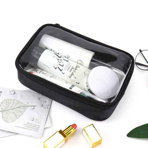 Cosmetic Transparent Waterproof Portable Large Capacity Carrying Travel Wash Bag - Image 3
