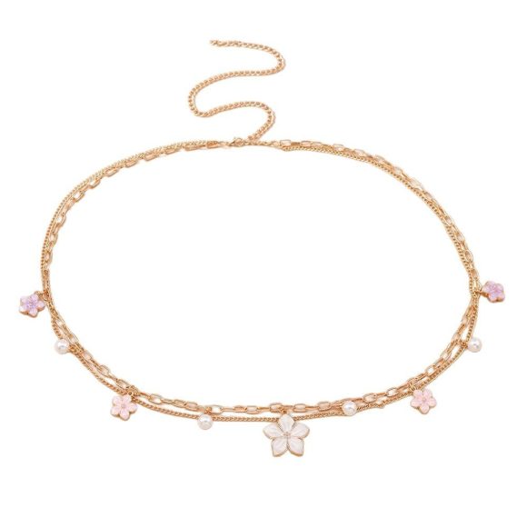 Simple Chic Chanel-style Five-pointed Star Cherry Blossom Double-layer Necklace - Image 4