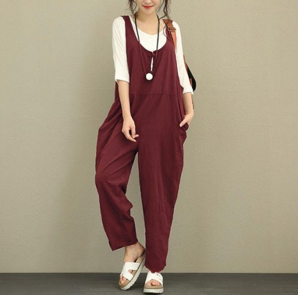 Bib Plus Fat Plus Size Women's Loose Casual Pants Bib Trousers - Image 4