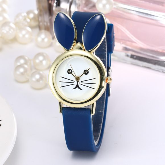 Casual Cute Silicone Candy Series Rabbit Ear Decoration Electronic Quartz Watch - Image 5
