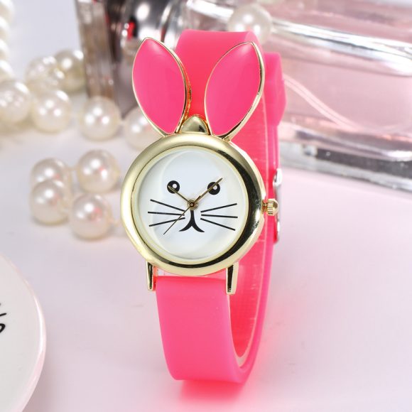 Casual Cute Silicone Candy Series Rabbit Ear Decoration Electronic Quartz Watch - Image 2