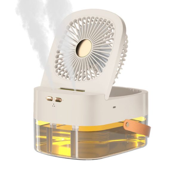 Humidifying Spray Fan Desktop Remote Control Timing Mini Air Cooler Big Wind Mute USB Charging Fan - Image 3