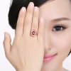 Women's 18K Rose Gold-plated Diamond-inlaid Hollow Flower Head Ring - Image 3