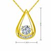 White Gold Plated Drop-shaped Diamond-embedded Smart Pendant Necklace - Image 9