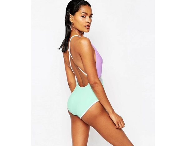 European and American women's mesh stitching sexy bikini one-piece swimsuit - Image 8