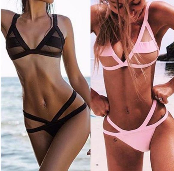 Sexy Bikini Women Set Mesh Transparent Patchwork Swimwear Women Summer Bathing Suit Bathing Suit Monokini - Image 5