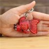 First Layer Cowhide Small Goldfish Handbag Pendant Keychain - Image 7