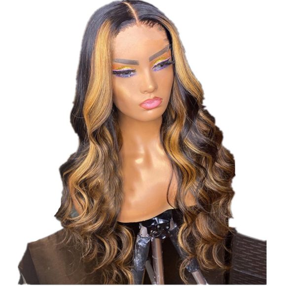 Wig Female Black-Brown Gradient Long Curly Hair - Image 4