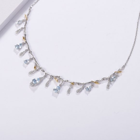 S925 Silver Natural Topaz Necklace - Image 5