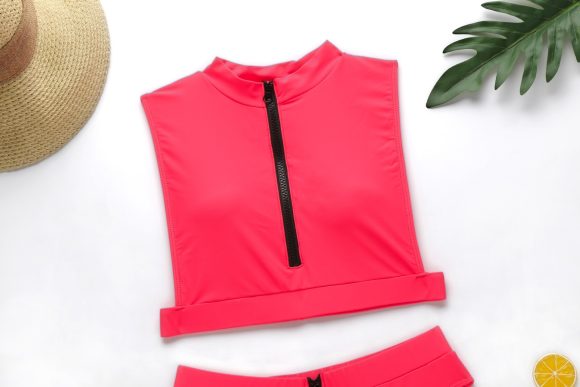 New Swimsuit Fluorescent Swimsuit Solid Bikini - Image 3