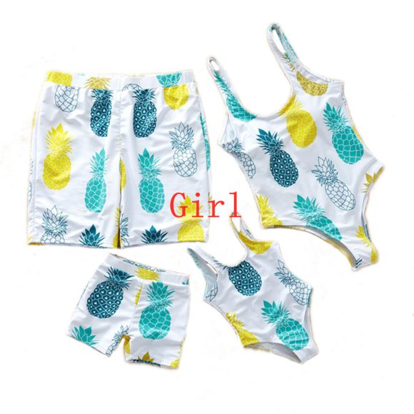 Parent Child Swimsuit Euro American Letter Parent Child Swimsuit Beach Swimsuit - Image 5