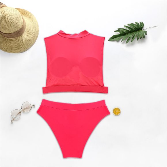 New Swimsuit Fluorescent Swimsuit Solid Bikini - Image 9