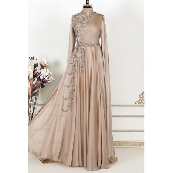 Champagne Muslim Evening Dress Formal Party - Image 6