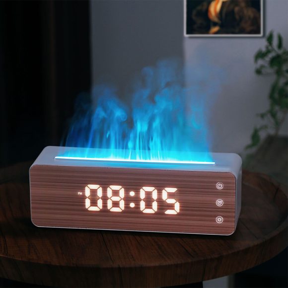 Flame Humidifier Flame Aromatherapy Machine With Clock Display  Desktop Aromatherapy Humidifier  Bedroom - Image 4