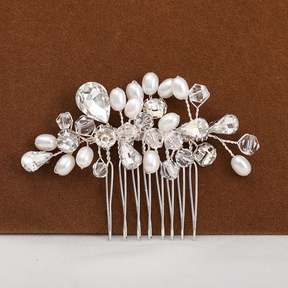 Simple Wedding Ornament Crystal Pearl Handmade - Image 3