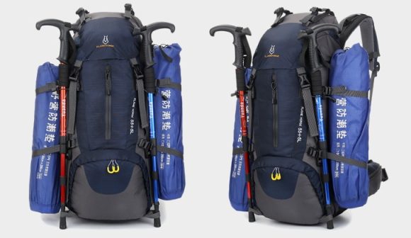 Mountaineering waterproof outdoor sports nylon bag Wild camping backpack Rainproof 60L mountaineering bag wholesale - Image 2