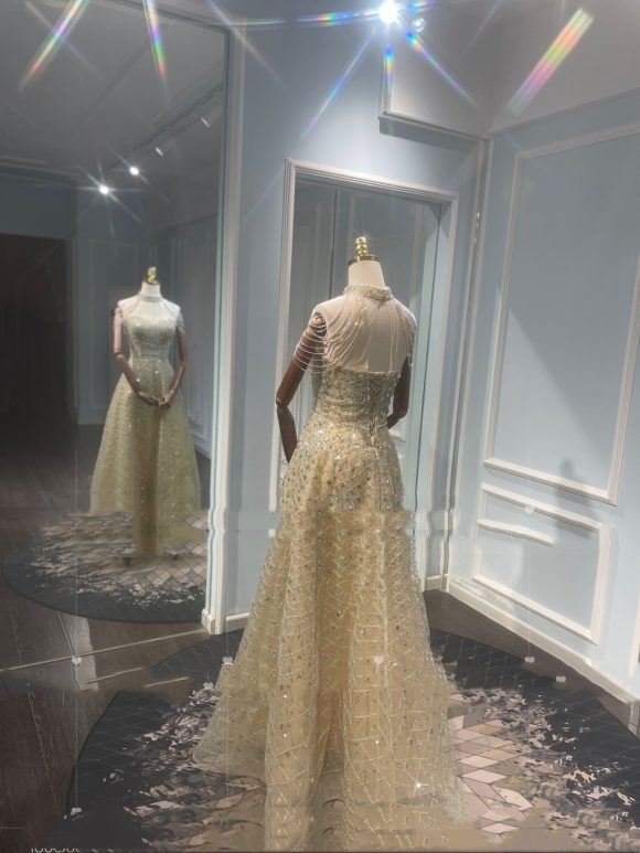 Golden Neck Hanging Light Luxury Toast Evening Dress - Image 5