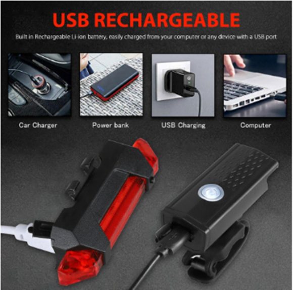 Bicycle Front Light USB Charging Highlight Headlight - Image 9
