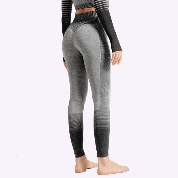 Gym High Waist Leggings Women Knitted Workout Running Yoga Pants - Image 3