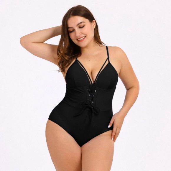 Women's Plus Size Bikini Printed Bouquet Waist - Image 4