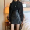 HOT Fashion Women Shiny Leather Skirts Female Solid Bodycon Pencil Short Mini Skirt Woman Zipper High Waist Skirt - Image 2