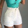 Women's Shorts Cannon Beads Solid Color Sexy Shorts Women