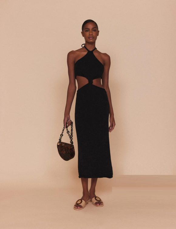 New Women's Sexy Knitted Halter Neck Strapless Dress - Image 5