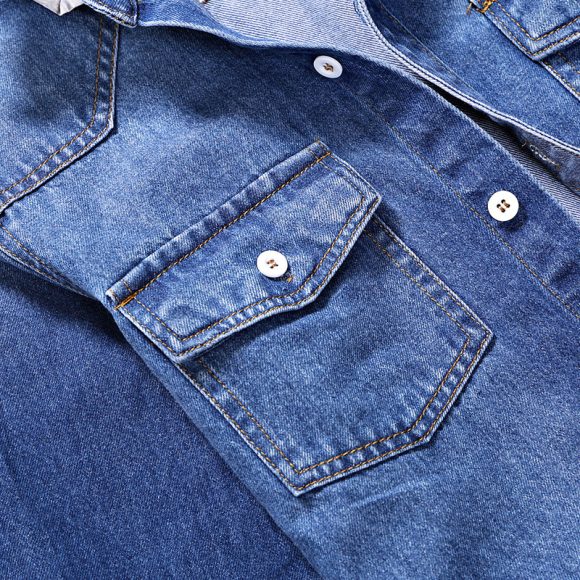 Denim Shirt Men Cotton Jeans Shirt Fashion Autumn Slim Long Sleeve Cowboy Shirt Stylish Wash Slim Tops Asian Size 3XL - Image 3