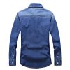 Denim Shirt Men Cotton Jeans Shirt Fashion Autumn Slim Long Sleeve Cowboy Shirt Stylish Wash Slim Tops Asian Size 3XL - Image 4