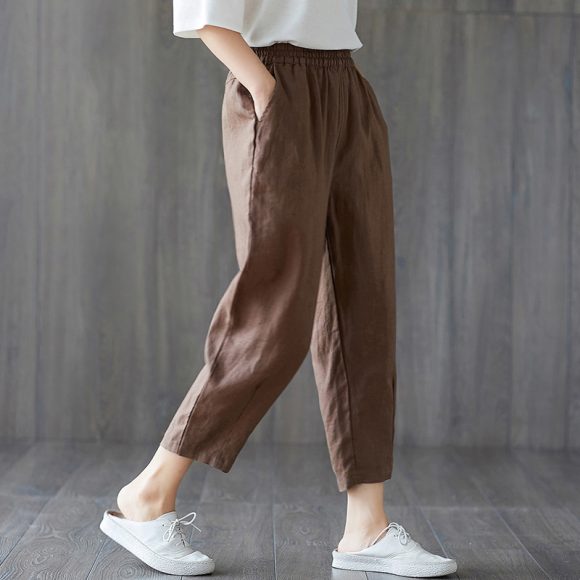 Spring And Autumn New Cropped Trousers Women Casual Pants - Image 2