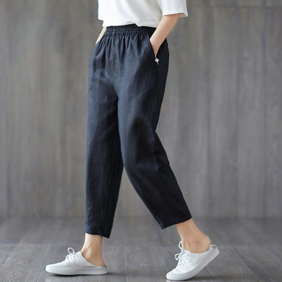 Spring And Autumn New Cropped Trousers Women Casual Pants - Image 5