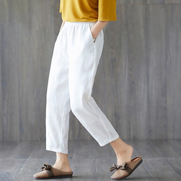 Spring And Autumn New Cropped Trousers Women Casual Pants - Image 4