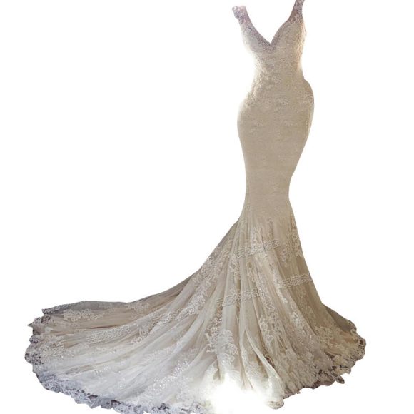Sexy Halter Brigade Shooting Seaside Beach Location Mermaid Tail Light Wedding Dress - Image 5