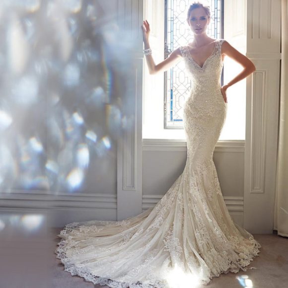Sexy Halter Brigade Shooting Seaside Beach Location Mermaid Tail Light Wedding Dress - Image 4