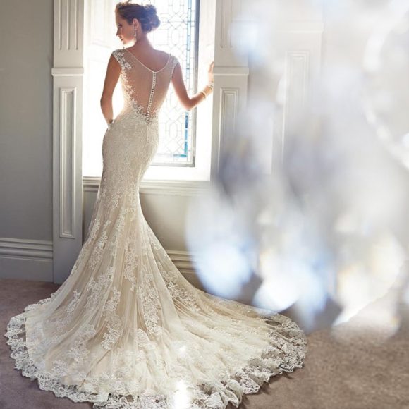 Sexy Halter Brigade Shooting Seaside Beach Location Mermaid Tail Light Wedding Dress - Image 3