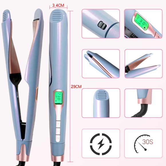 New 2 In 1 Flat Iron Curler Twist Professional Dual Voltage Titanium Tourmaline Ionic Ceramic Hair Straightener - Image 4