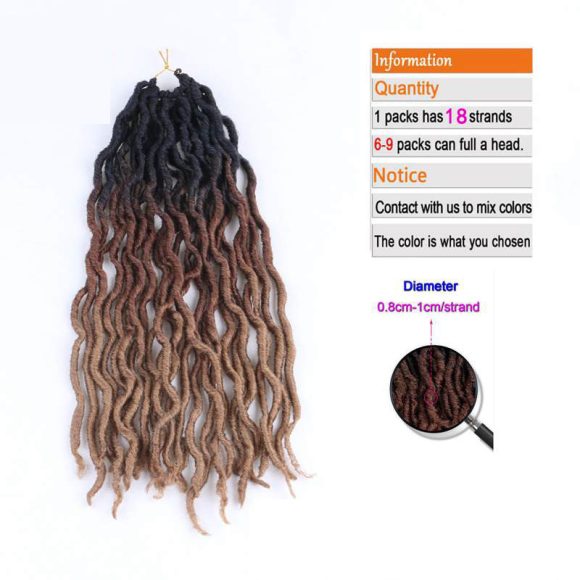 Ombre Curly Crochet Hair Synthetic Braiding Hair Extensions - Image 3