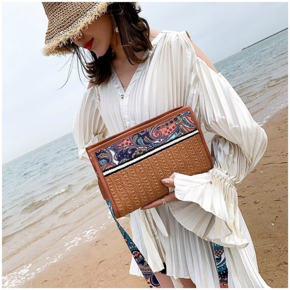 Fashion Woman Bag Retro Ethnic Wind Straw Beach Wild Shoulder Messenger Taschen Women Ladies Bags Bolsas De Mujer Borse Da Donna - Image 2