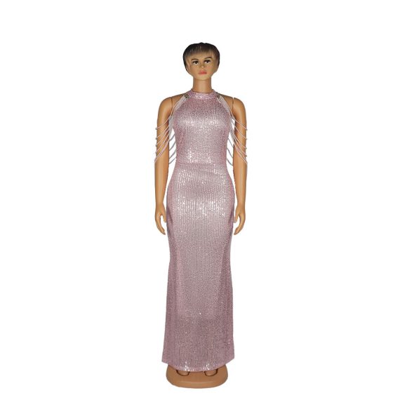 African Ladies' Quality High Stretch Sequin Mermaid Dress - Image 2