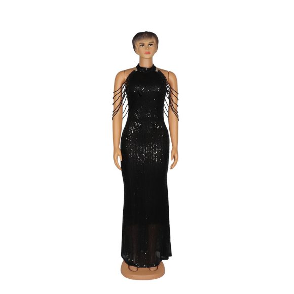 African Ladies' Quality High Stretch Sequin Mermaid Dress - Image 4