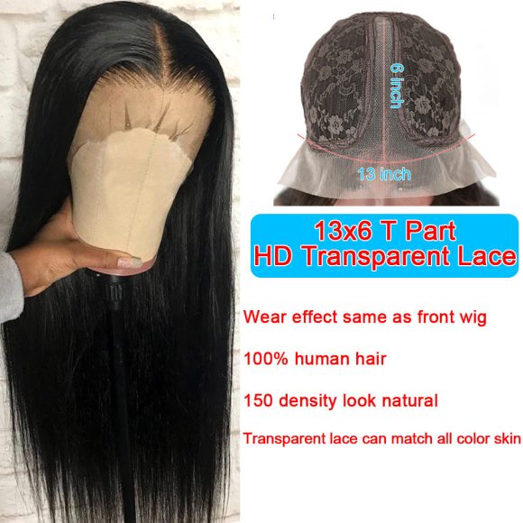 Female Black Front Lace Mid-Length Straight Hair - Image 4