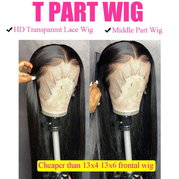 Female Black Front Lace Mid-Length Straight Hair - Image 3