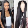 Female Black Front Lace Mid-Length Straight Hair - Image 2