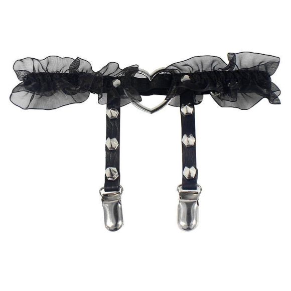 Newest Womens Sexy Elasticity Harness Heart Leg Chain Garter Belts Cosplay Spike High Quality Elastic Thigh Ring Garter - Image 2